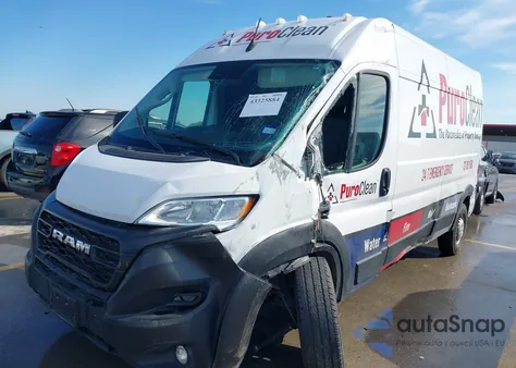 2024 Ram Promaster 2500 Tradesman High Roof 159 Wb W/Pass Seat from USA, damaged, VIN 3C6LRVDG6RE106892